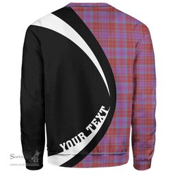ScotsTee Shop Scottish Fraser of Reelig Ancient Clan Crest Personalized Tartan Sweatshirt Circle Style Back Shirt with Your Text