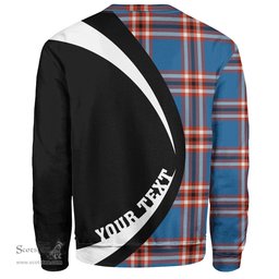 ScotsTee Shop Scottish Laing of Archiestown (Lang of Archiestown) Ancient Clan Crest Personalized Tartan Sweatshirt Circle Style Back Shirt with Your Text