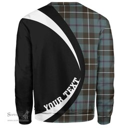 ScotsTee Shop Scottish Douglas Weathered Clan Crest Personalized Tartan Sweatshirt Circle Style Back Shirt with Your Text