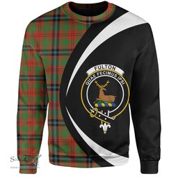 ScotsTee Shop Scottish Fulton 1999 Ancient Clan Crest Personalized Tartan Sweatshirt Circle Style Back Shirt with Your Text