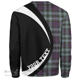 ScotsTee Shop Scottish Graham of Montrose Weathered Clan Crest Personalized Tartan Sweatshirt Circle Style Back Shirt with Your Text