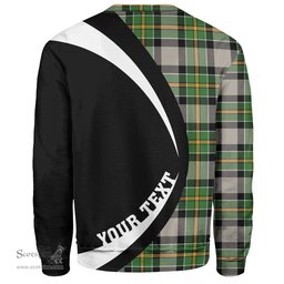 ScotsTee Shop Scottish Hamilton of Brandon Ancient Clan Crest Personalized Tartan Sweatshirt Circle Style Back Shirt with Your Text