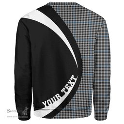 ScotsTee Shop Scottish Gladstone Clan Crest Personalized Tartan Sweatshirt Circle Style Back Shirt with Your Text