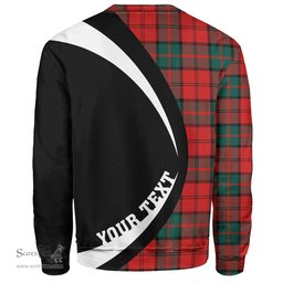 ScotsTee Shop Scottish Dunbar Modern Clan Crest Personalized Tartan Sweatshirt Circle Style Back Shirt with Your Text