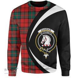 ScotsTee Shop Scottish Dunbar Modern Clan Crest Personalized Tartan Sweatshirt Circle Style Back Shirt with Your Text