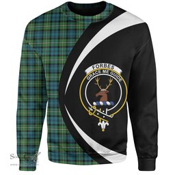 ScotsTee Shop Scottish Forbes Ancient Clan Crest Personalized Tartan Sweatshirt Circle Style Back Shirt with Your Text