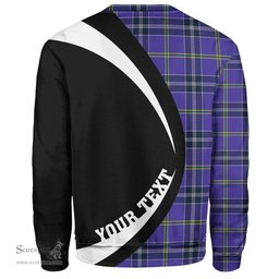 ScotsTee Shop Scottish Jackson Modern Clan Crest Personalized Tartan Sweatshirt Circle Style Back Shirt with Your Text
