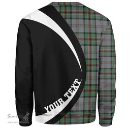 ScotsTee Shop Scottish Dinwoodie Ancient Clan Crest Personalized Tartan Sweatshirt Circle Style Back Shirt with Your Text