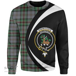 ScotsTee Shop Scottish Dinwoodie Ancient Clan Crest Personalized Tartan Sweatshirt Circle Style Back Shirt with Your Text