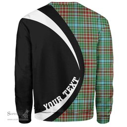 ScotsTee Shop Scottish Gayre Modern Clan Crest Personalized Tartan Sweatshirt Circle Style Back Shirt with Your Text