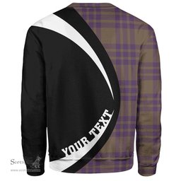 ScotsTee Shop Scottish Elphinstone Weathered Clan Crest Personalized Tartan Sweatshirt Circle Style Back Shirt with Your Text