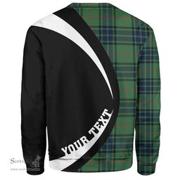 ScotsTee Shop Scottish Lauder Modern Clan Crest Personalized Tartan Sweatshirt Circle Style Back Shirt with Your Text