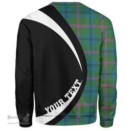 ScotsTee Shop Scottish Laurie Ancient Clan Crest Personalized Tartan Sweatshirt Circle Style Back Shirt with Your Text