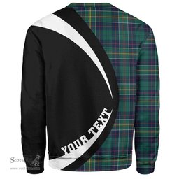 ScotsTee Shop Scottish Hunter of Hunterston (Galbraith of Hunterston) Modern Clan Crest Personalized Tartan Sweatshirt Circle Style Back Shirt with Your Text