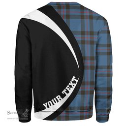 ScotsTee Shop Scottish Elliot (Ellot) Modern Clan Crest Personalized Tartan Sweatshirt Circle Style Back Shirt with Your Text