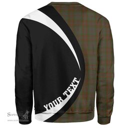 ScotsTee Shop Scottish Gray Clan Crest Personalized Tartan Sweatshirt Circle Style Back Shirt with Your Text