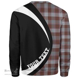 ScotsTee Shop Scottish Jardine of Castlemilk Modern Clan Crest Personalized Tartan Sweatshirt Circle Style Back Shirt with Your Text