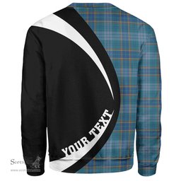 ScotsTee Shop Scottish Dempster Ancient Clan Crest Personalized Tartan Sweatshirt Circle Style Back Shirt with Your Text
