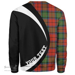 ScotsTee Shop Scottish Dickie Modern Clan Crest Personalized Tartan Sweatshirt Circle Style Back Shirt with Your Text