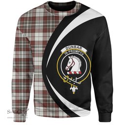 ScotsTee Shop Scottish Dunbar Plaid Weathered Clan Crest Personalized Tartan Sweatshirt Circle Style Back Shirt with Your Text