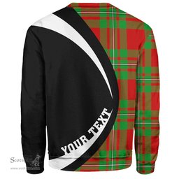 ScotsTee Shop Scottish Grierson Clan Crest Personalized Tartan Sweatshirt Circle Style Back Shirt with Your Text