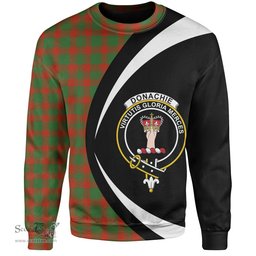 ScotsTee Shop Scottish Donachie Ancient Clan Crest Personalized Tartan Sweatshirt Circle Style Back Shirt with Your Text