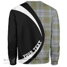 ScotsTee Shop Scottish Irvine of Glentulchan Weathered Clan Crest Personalized Tartan Sweatshirt Circle Style Back Shirt with Your Text