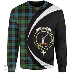 ScotsTee Shop Scottish Guthrie Ancient Clan Crest Personalized Tartan Sweatshirt Circle Style Back Shirt with Your Text