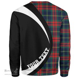 ScotsTee Shop Scottish Harvey Modern Clan Crest Personalized Tartan Sweatshirt Circle Style Back Shirt with Your Text