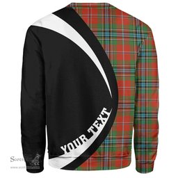 ScotsTee Shop Scottish MacLean of Duart Ancient Clan Crest Personalized Tartan Sweatshirt Circle Style Back Shirt with Your Text