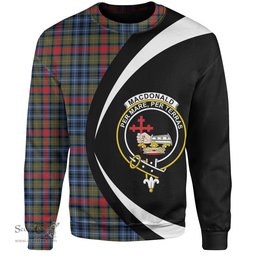ScotsTee Shop Scottish MacDonald of P.E. Island (Donald of P.E. Island) Modern Clan Crest Personalized Tartan Sweatshirt Circle Style Back Shirt with Your Text