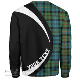 ScotsTee Shop Scottish MacLeod of Skeabost Ancient Clan Crest Personalized Tartan Sweatshirt Circle Style Back Shirt with Your Text