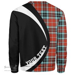 ScotsTee Shop Scottish MacTavish Weathered Clan Crest Personalized Tartan Sweatshirt Circle Style Back Shirt with Your Text
