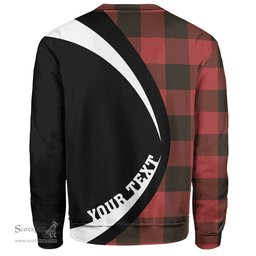 ScotsTee Shop Scottish MacGregor Rob Roy (Gregor Red & Black) Weathered Clan Crest Personalized Tartan Sweatshirt Circle Style Back Shirt with Your Text