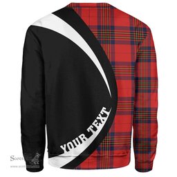ScotsTee Shop Scottish Leslie Modern Clan Crest Personalized Tartan Sweatshirt Circle Style Back Shirt with Your Text