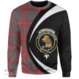 ScotsTee Shop Scottish MacGregor of Balquhidder (Gregor of Balquhidder) Weathered Clan Crest Personalized Tartan Sweatshirt Circle Style Back Shirt with Your Text