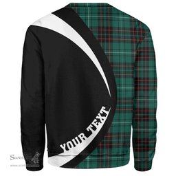 ScotsTee Shop Scottish MacAulay of Lewis Modern Clan Crest Personalized Tartan Sweatshirt Circle Style Back Shirt with Your Text