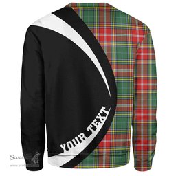 ScotsTee Shop Scottish MacWhirter Modern Clan Crest Personalized Tartan Sweatshirt Circle Style Back Shirt with Your Text