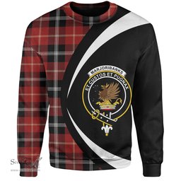 ScotsTee Shop Scottish Marjoribanks Modern Clan Crest Personalized Tartan Sweatshirt Circle Style Back Shirt with Your Text