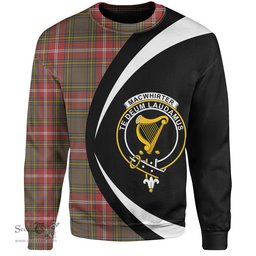ScotsTee Shop Scottish MacWhirter Weathered Clan Crest Personalized Tartan Sweatshirt Circle Style Back Shirt with Your Text