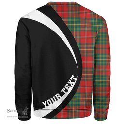 ScotsTee Shop Scottish Leask Modern Clan Crest Personalized Tartan Sweatshirt Circle Style Back Shirt with Your Text