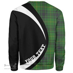 ScotsTee Shop Scottish MacArthur Ancient Clan Crest Personalized Tartan Sweatshirt Circle Style Back Shirt with Your Text