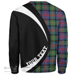 ScotsTee Shop Scottish Logan Modern Clan Crest Personalized Tartan Sweatshirt Circle Style Back Shirt with Your Text