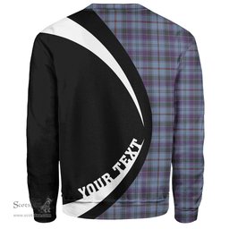 ScotsTee Shop Scottish Leith District Weathered Clan Crest Personalized Tartan Sweatshirt Circle Style Back Shirt with Your Text