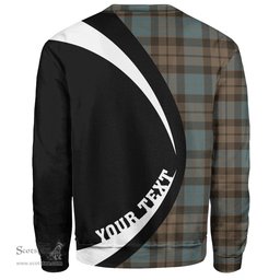ScotsTee Shop Scottish MacKay Weathered Clan Crest Personalized Tartan Sweatshirt Circle Style Back Shirt with Your Text