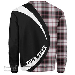 ScotsTee Shop Scottish MacPherson of Pitmain Ancient Clan Crest Personalized Tartan Sweatshirt Circle Style Back Shirt with Your Text