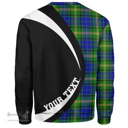 ScotsTee Shop Scottish Maitland Clan Crest Personalized Tartan Sweatshirt Circle Style Back Shirt with Your Text