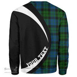 ScotsTee Shop Scottish MacKie Clan Crest Personalized Tartan Sweatshirt Circle Style Back Shirt with Your Text