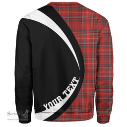 ScotsTee Shop Scottish MacDonald of Staffa (Donald of Staffa) Modern Clan Crest Personalized Tartan Sweatshirt Circle Style Back Shirt with Your Text