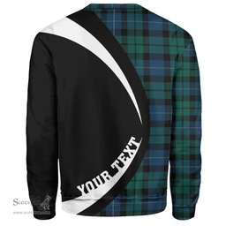ScotsTee Shop Scottish MacKirdy Modern Clan Crest Personalized Tartan Sweatshirt Circle Style Back Shirt with Your Text